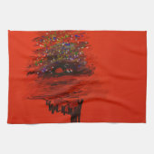 Orange Moon Landscape Kitchen Towel Theedoek (Horizontaal)