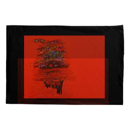 Orange Moon Landscape Pillowcases Kussensloop (Achterkant-Links)