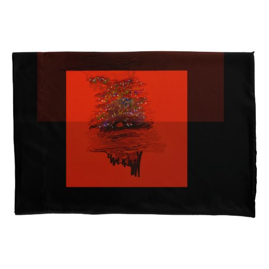 Orange Moon Landscape Pillowcases Kussensloop (Voorkant-Links)