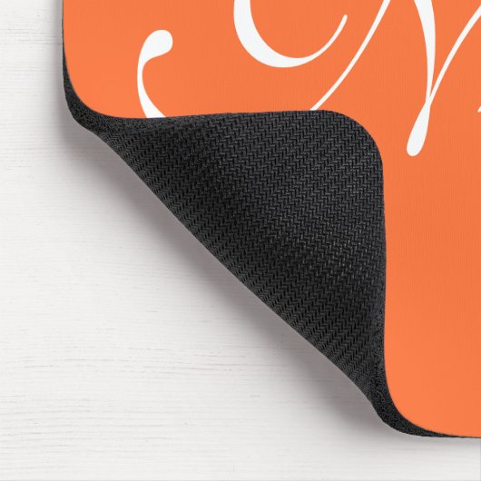 Orange Mousepad, Customized Name Muismat (Hoek)