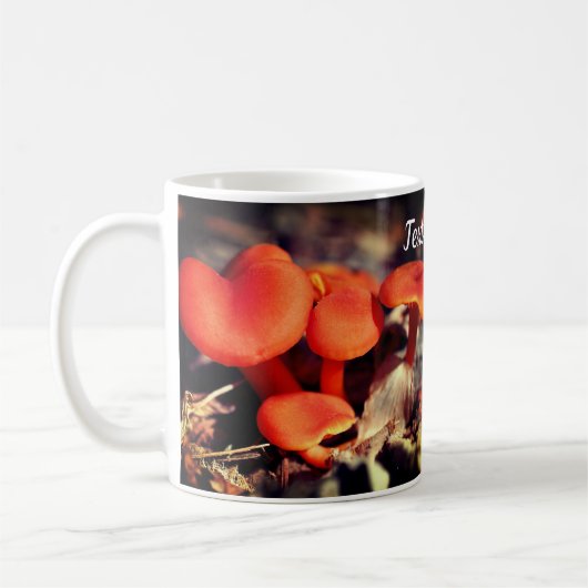 Orange Mushrooms Nature Personalized Koffiemok (Links)