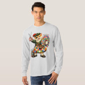 Orange naughty kitty in quilt kilt T-Shirt (Voorkant volledig)