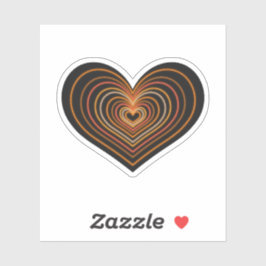 Orange Neon Heart Sticker