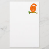 Orange Night Owl Design Briefpapier (Voorkant)