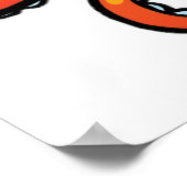 Orange Octopus Cartoon Ocean Sea Creature Poster (Hoek)