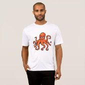 Orange Octopus Cartoon Ocean Sea Creature T-shirt (Voorkant volledig)