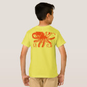 Orange Octopus Kids T-Shirt – Cute Sea Animal Tee  (Achterkant volledig)