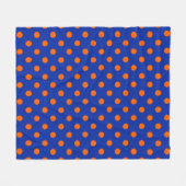 Orange On Blue Polka Dots Pattern Design Fleece Deken (Voorkant (Horizontaal))