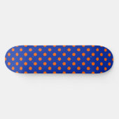 Orange On Blue Polka Dots Pattern Design  Persoonlijk Skateboard (Horizontaal)