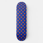 Orange On Blue Polka Dots Pattern Design  Persoonlijk Skateboard (Voorkant)