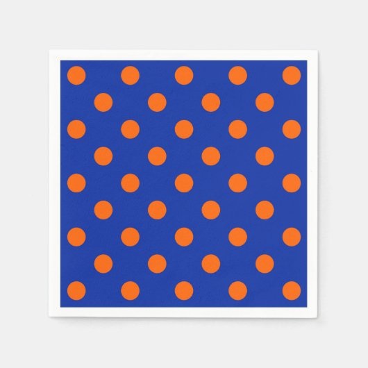Orange On Blue Polka Dots Pattern Design  Servet (Voorkant)