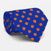 Orange On Blue Polka Dots Pattern Design  Stropdas