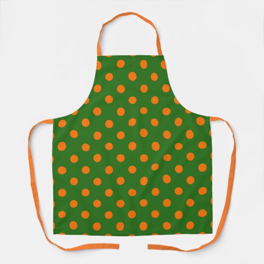 Orange On Green Polka Dots Pattern Design  Schort (Voorkant)
