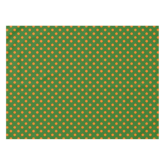 Orange On Green Polka Dots Pattern Design  Tafelkleed (Voorkant (Horizontaal))