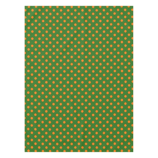 Orange On Green Polka Dots Pattern Design  Tafelkleed (Voorkant)