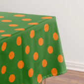 Orange On Green Polka Dots Pattern Design  Tafelkleed