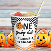 Orange One Spooky Dude Halloween 1st Birthday Papieren Bekers
