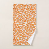 orange orchid floral pattern bad handdoek (Handdoek)