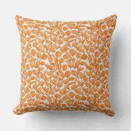 orange orchid floral pattern kussen