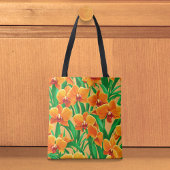 Orange Orchids Tote Bag