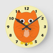 Orange Owl Design Ronde Klok (Voorkant)