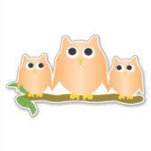 Orange Owls Design Sticker (Voorkant)