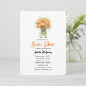 Orange Palette Ranunculus Mason Jar Bridal Shower Kaart (Staand voorkant)