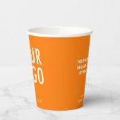 Orange Paper Cups Custom Business Logo 8 oz Papieren Bekers (Links)
