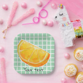 Orange papieren bordje (Feest)