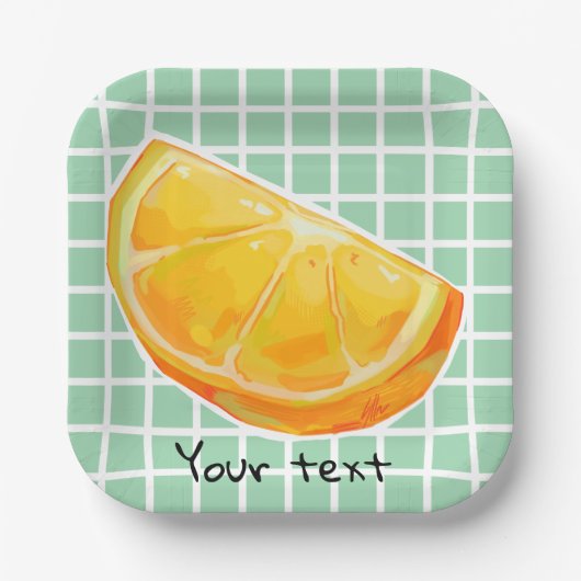 Orange papieren bordje (Voorkant)