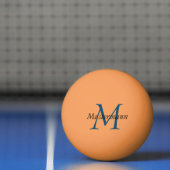Orange personalisiert mit Monogramm Pingpongbal (Net)