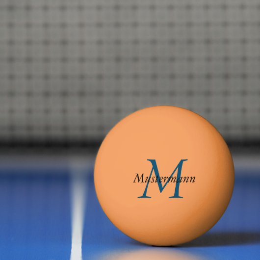Orange personalisiert mit Monogramm Pingpongbal (Net)