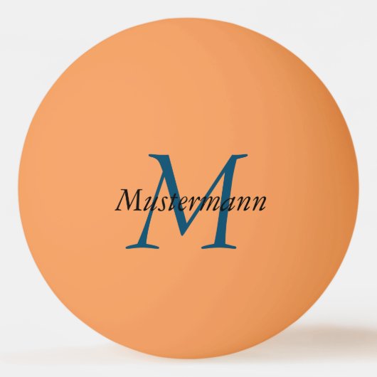Orange  personalisiert mit Monogramm Pingpongbal (Voorkant)