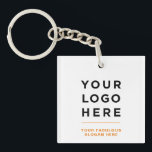 Orange Personalized Logo and Text Clear Sleutelhanger<br><div class="desc">Easily personalize this Orange Personalized Logo and Text Clear Keychain with your own company logo and custom text. The keychain can advertise your brand as promotional giveaways, corporate gifts, or as gift for your corporate events. No minimum order quantity and no setup fee.</div>