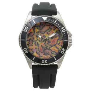 Orange Petrified Dinosaur Bone Horloge