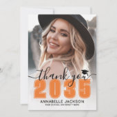 Orange Photo Graduation Bedankkaart (Voorkant)