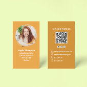 Orange Photo QR Code Connect with Me Business Visitekaartje