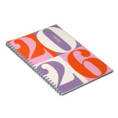 Orange Pink Lavender Bold Year Color Block Notitieboek (Rechterzijde)