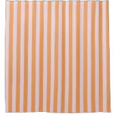 Orange Pink Pastel Stripes Pattern Modern Douchegordijn (Voorkant)