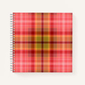 Orange Pink Tartan Notitieboek (Voorkant)
