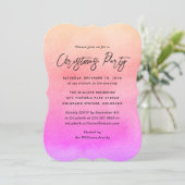 Orange Pink Watercolor Christmas Party Kaart (Staand voorkant)