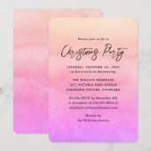 Orange Pink Watercolor Christmas Party Kaart (Voorkant / Achterkant)