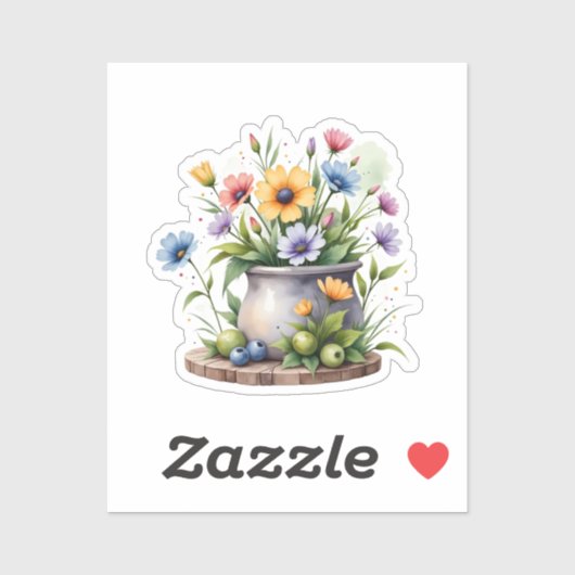 orange, pink, yellow, and blue flowers sticker (Vel)