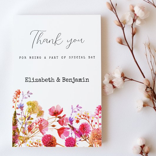 Orange pink  yellow wildflower summer Thank You  Kaart