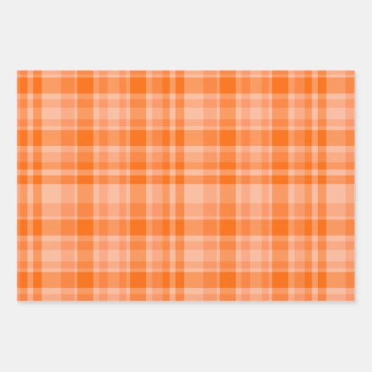 Orange Plaid & Black & White Inpakpapier Vel (Voorkant)
