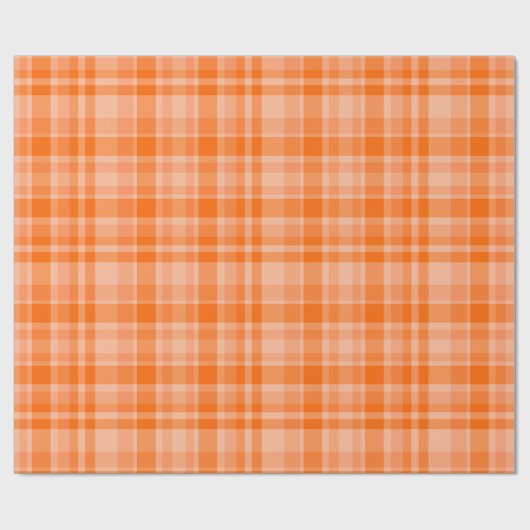 Orange Plaid Cadeaupapier (Vlak)