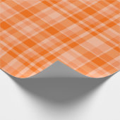 Orange Plaid Cadeaupapier (Hoek)