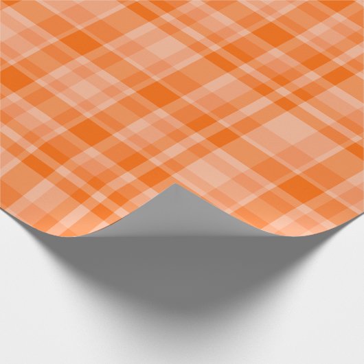 Orange Plaid Cadeaupapier (Hoek)