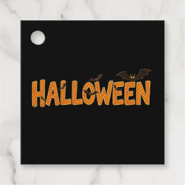 Orange Plaid Halloween Bat Bedankjes Labels