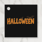 Orange Plaid Halloween Bat Bedankjes Labels (Voorkant)